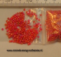 Rocailles 2mm rood AB. 20 gram.