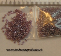 Rocailles 2mm transparant paars. 20 gram.