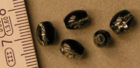  Crackle ovaal 6x8 mm zwart-wit. 100 st.