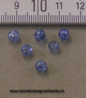 Crackle 5 mm blauw. circa 300 st.