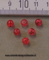 Crackle 5 mm rood. circa 300 st.