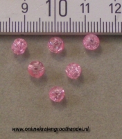 Crackle 5 mm roze. circa 300 st.