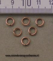 Stevige ring 6 mm koper 100 st.