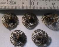 Wire kralen klein brons. 10 st.
