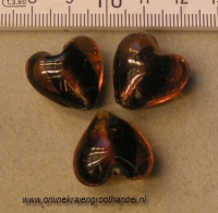 Zilverfoliehart bruin 16 mm. 10 st.