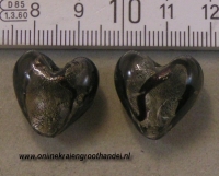 Zilverfolie hart grijs met zwart. 10 st.