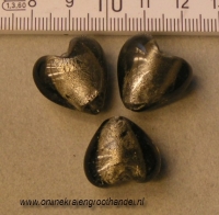Zilverfoliehart grijs. 16 mm. 10 st.