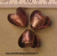 Zilverfoliehart paars. 16 mm. 10 st.