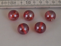 Kraal rood rond 14 mm. 30 st.